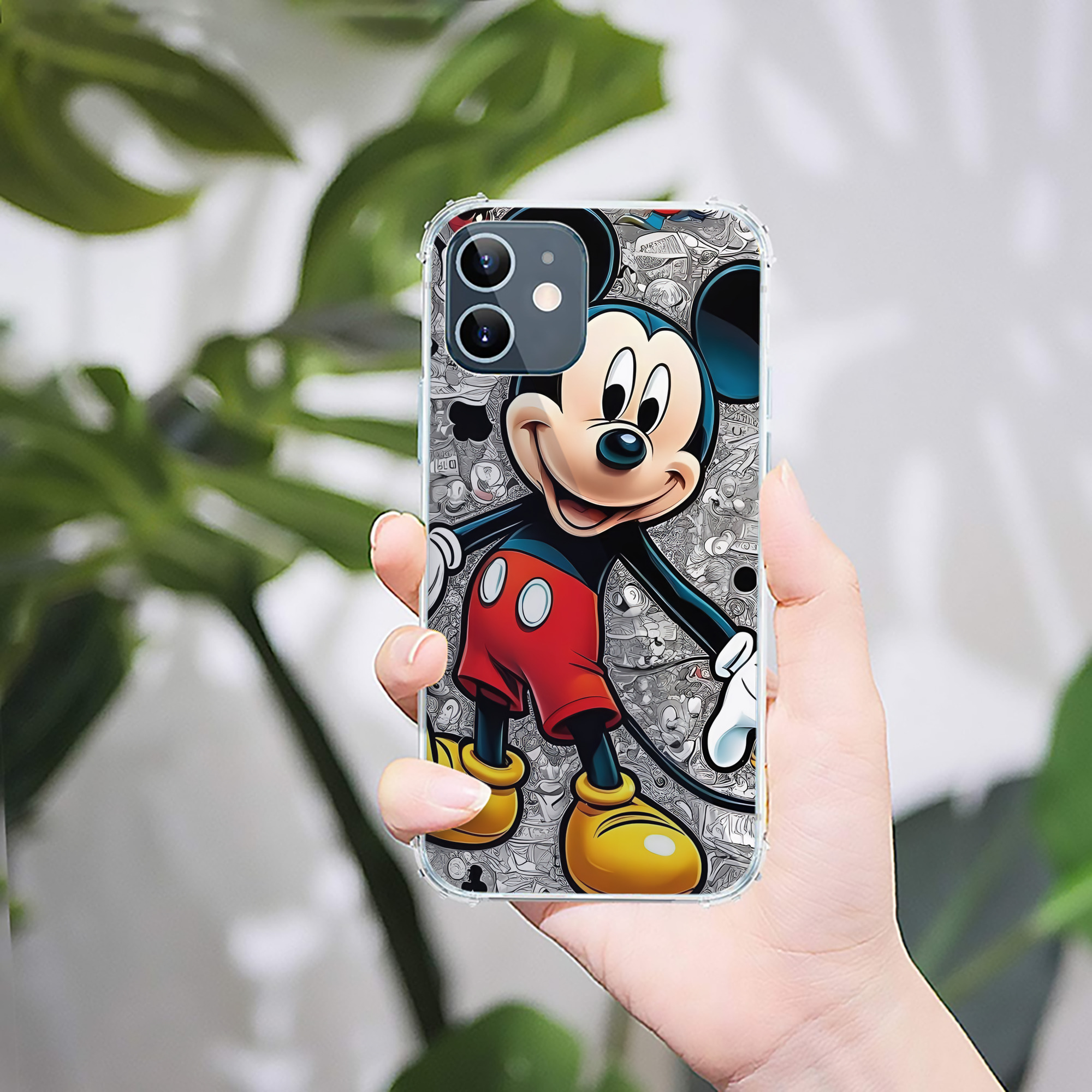 （画像用） ミッキーマウス Mickey Mouse 【iPhone 12シリーズ対応】透明スマホケース（クリアソフトケース）